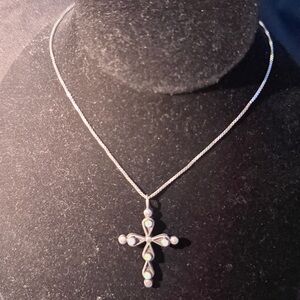 925 Elegant Silver Cross Pendant Necklace